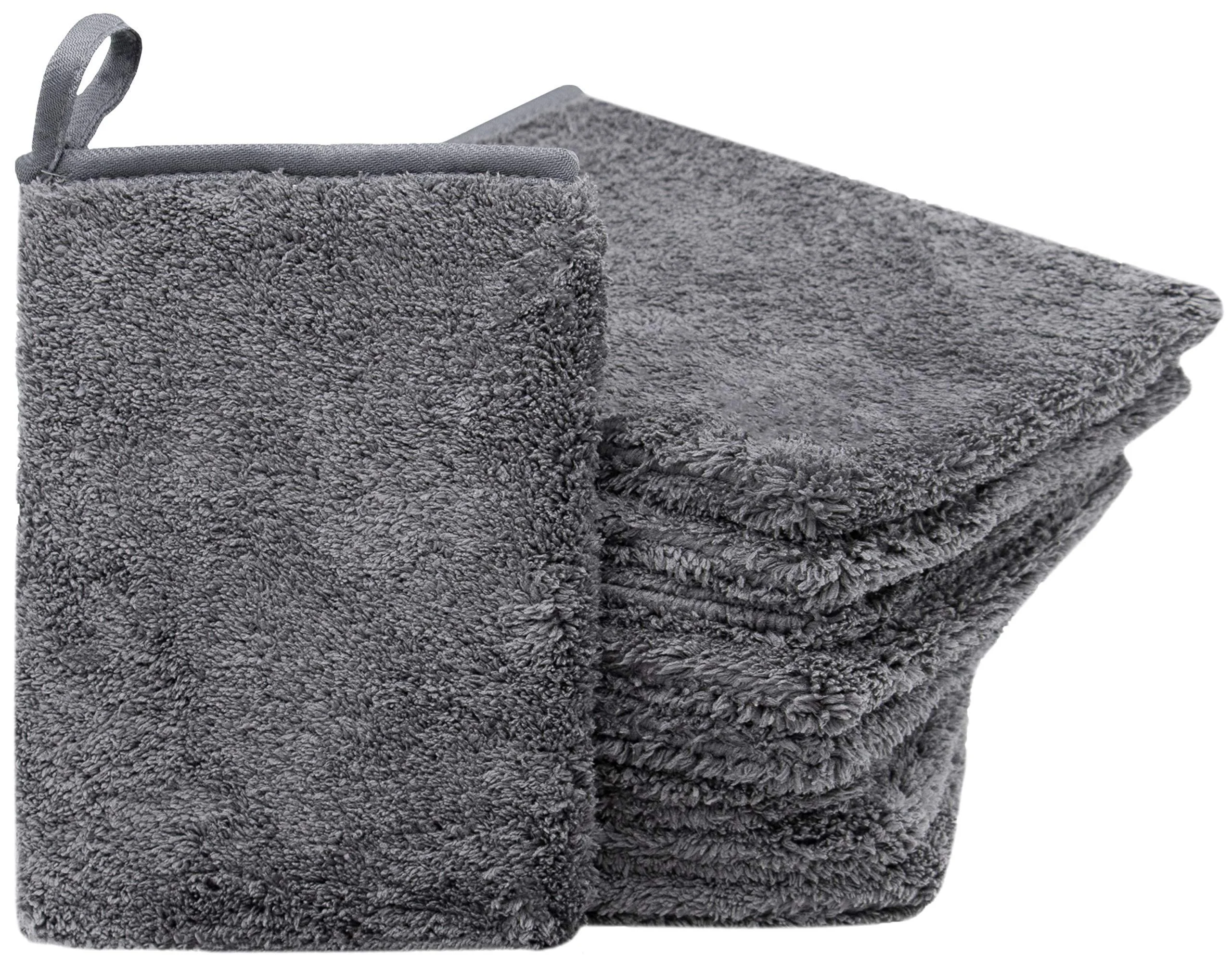 ZOLLNER24 set of 9 microfiber washcloths 16x21 cm anthracite grey 16x21 cm
