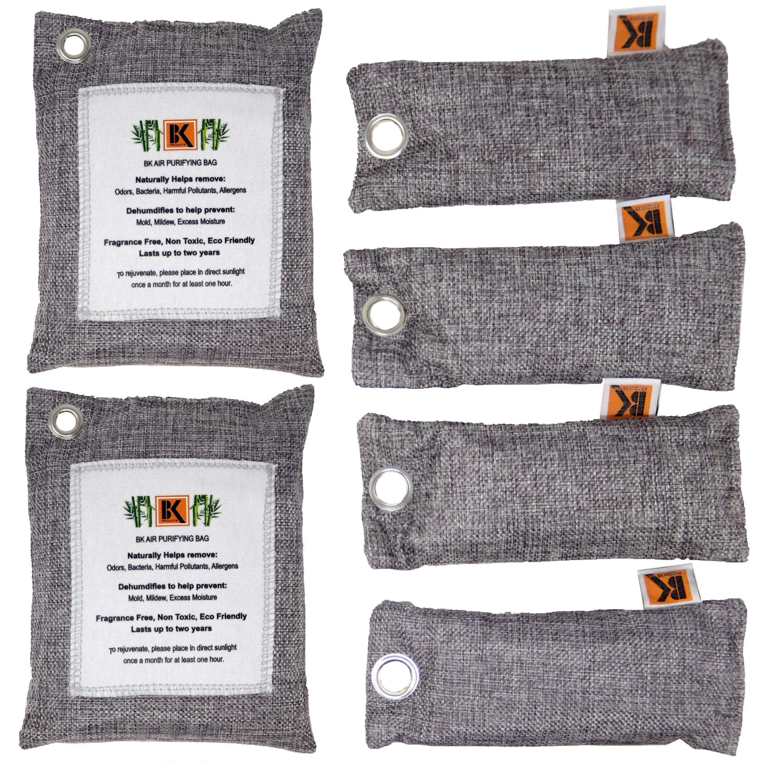 Naturally Activated Bamboo Charcoal Bags - SET OF 6