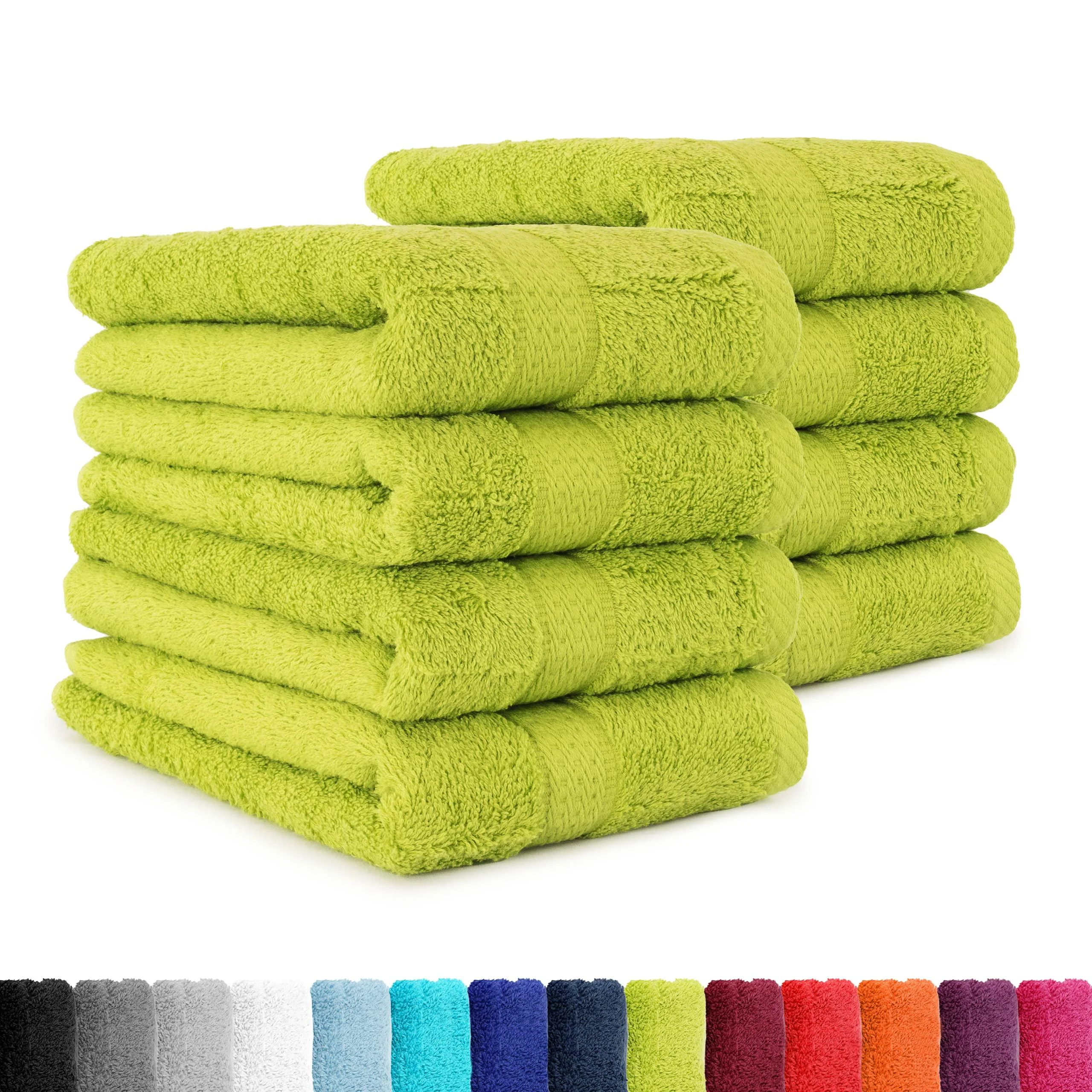 8-piece towel set in many colors - 8 towels 50x100 cm - color apple green 8-pack apple green