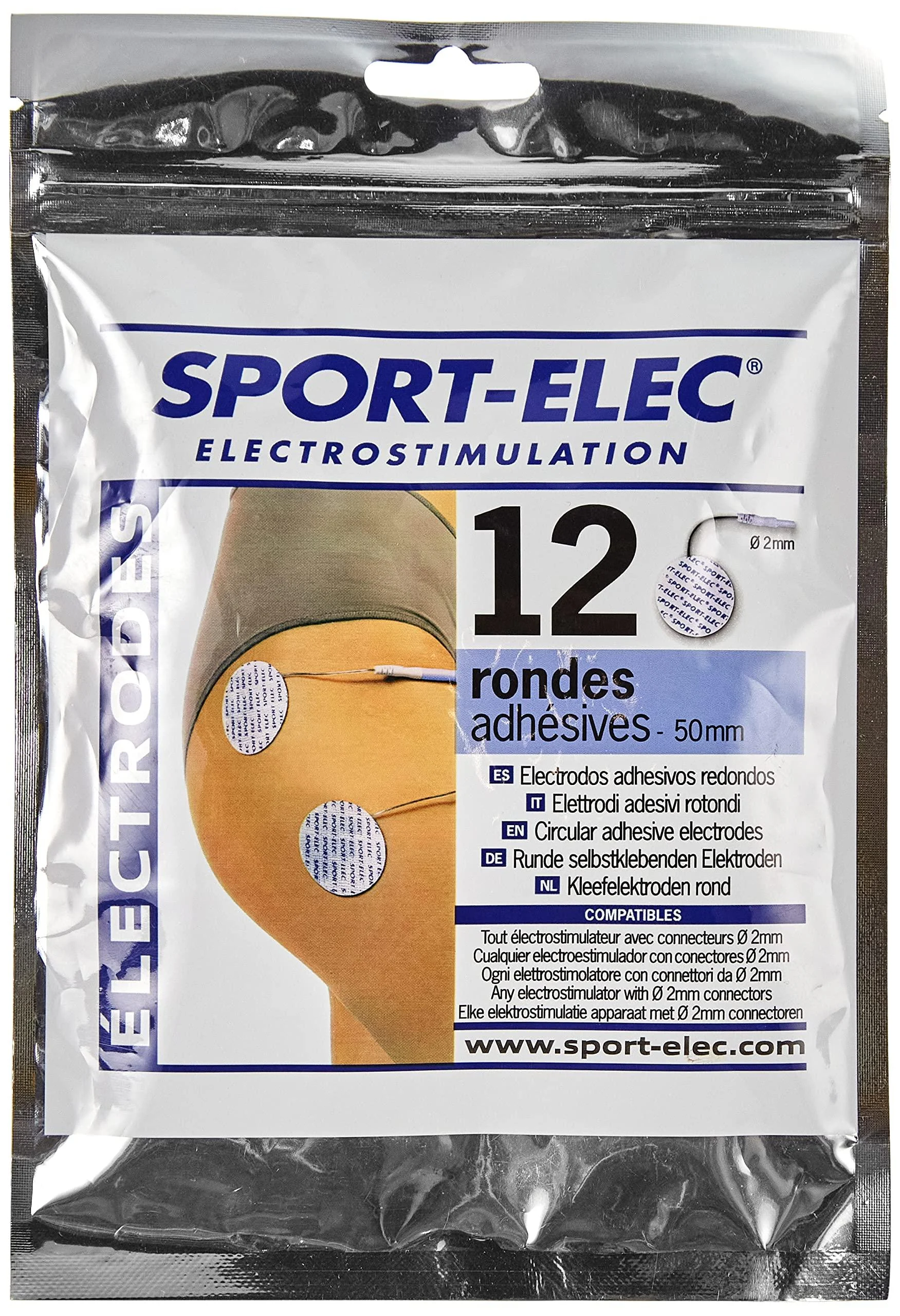 SPORT-ELEC Adult Round Electrodes 12 with Conductive 3528070000074