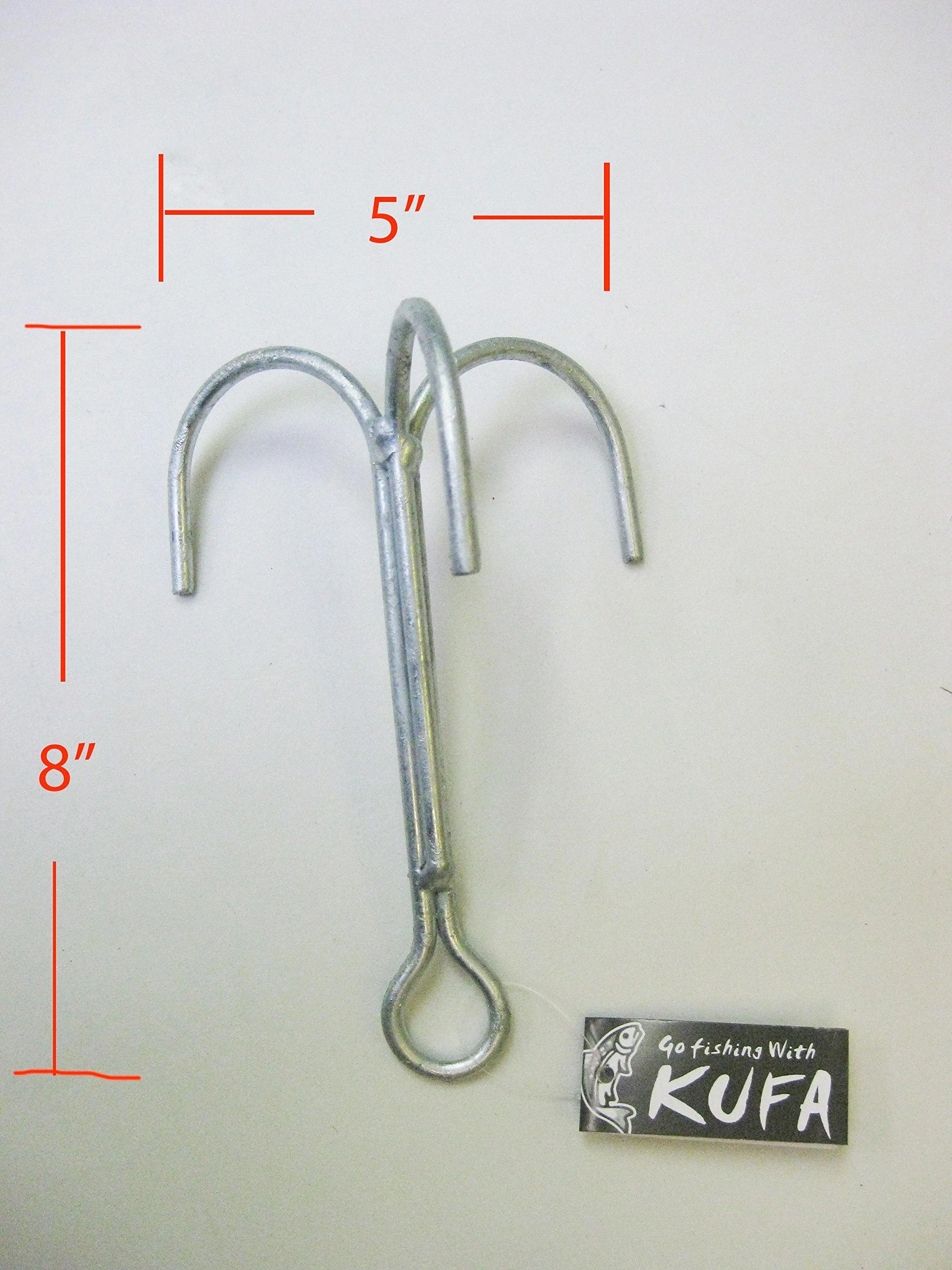 KUFA Galvanized Steel Grapple Hooks, 8" H x 5" W - KUFA Sports