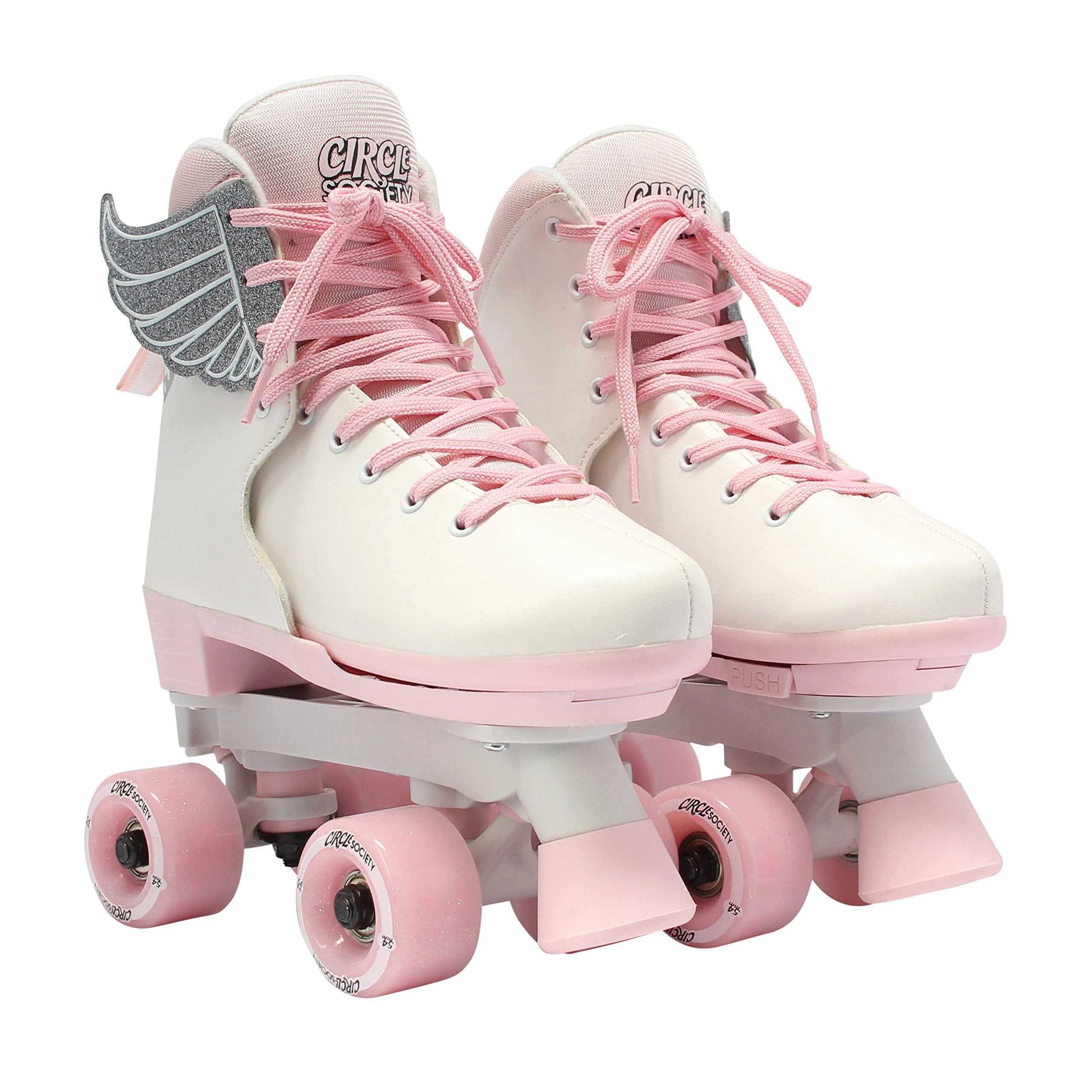 Circle Society Classic Adjustable Indoor and Outdoor Childrens Roller Skates - Classic Pink Vanilla, 3-7 US Classic Pink Vanilla 3-7 US