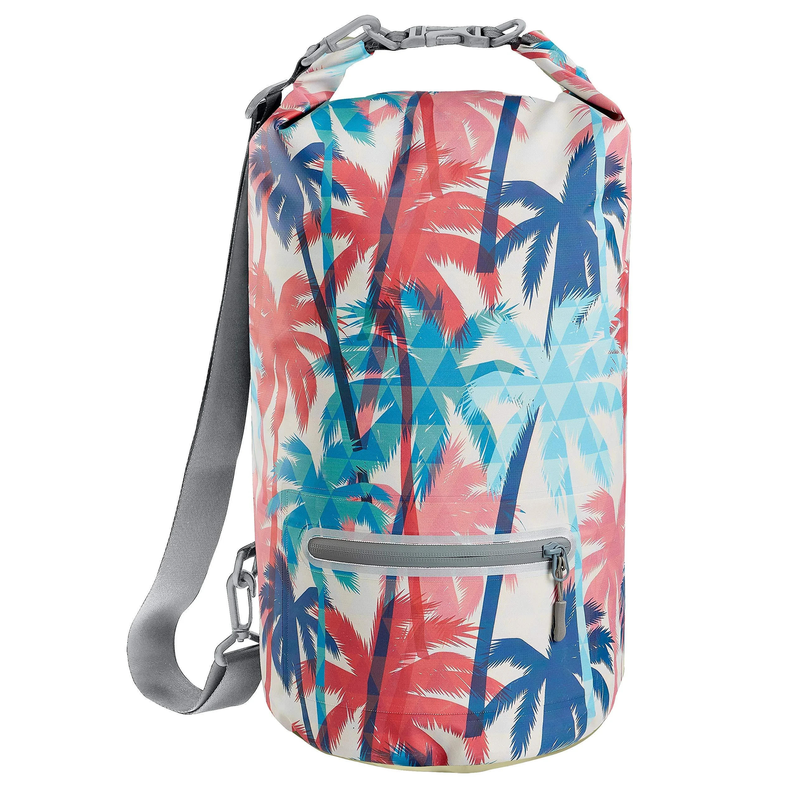 Skog Kust DrySk Waterproof Floating Dry Bag with Exterior Zippered Pocket | for Kayaking, Rafting, Boating, Swimming, Camping, Hiking, Beach, Fishing | 10L & 20L Sizes 10 Liter Palm - SkogKust