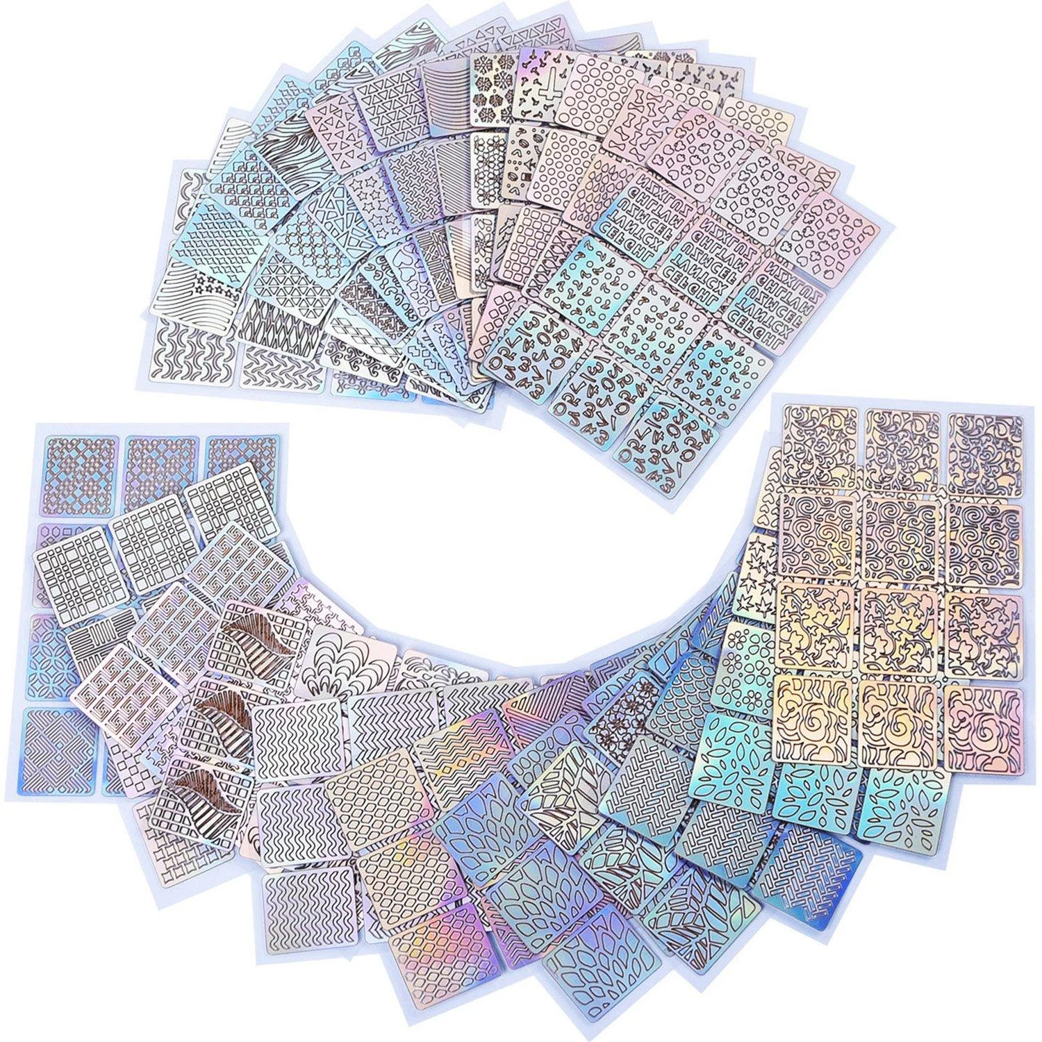 eboot 288 Pieces 96 Designs Nail Vinyls Nail Stencil Sticker Sheets Set for Nail Art Design 24 Sheets
