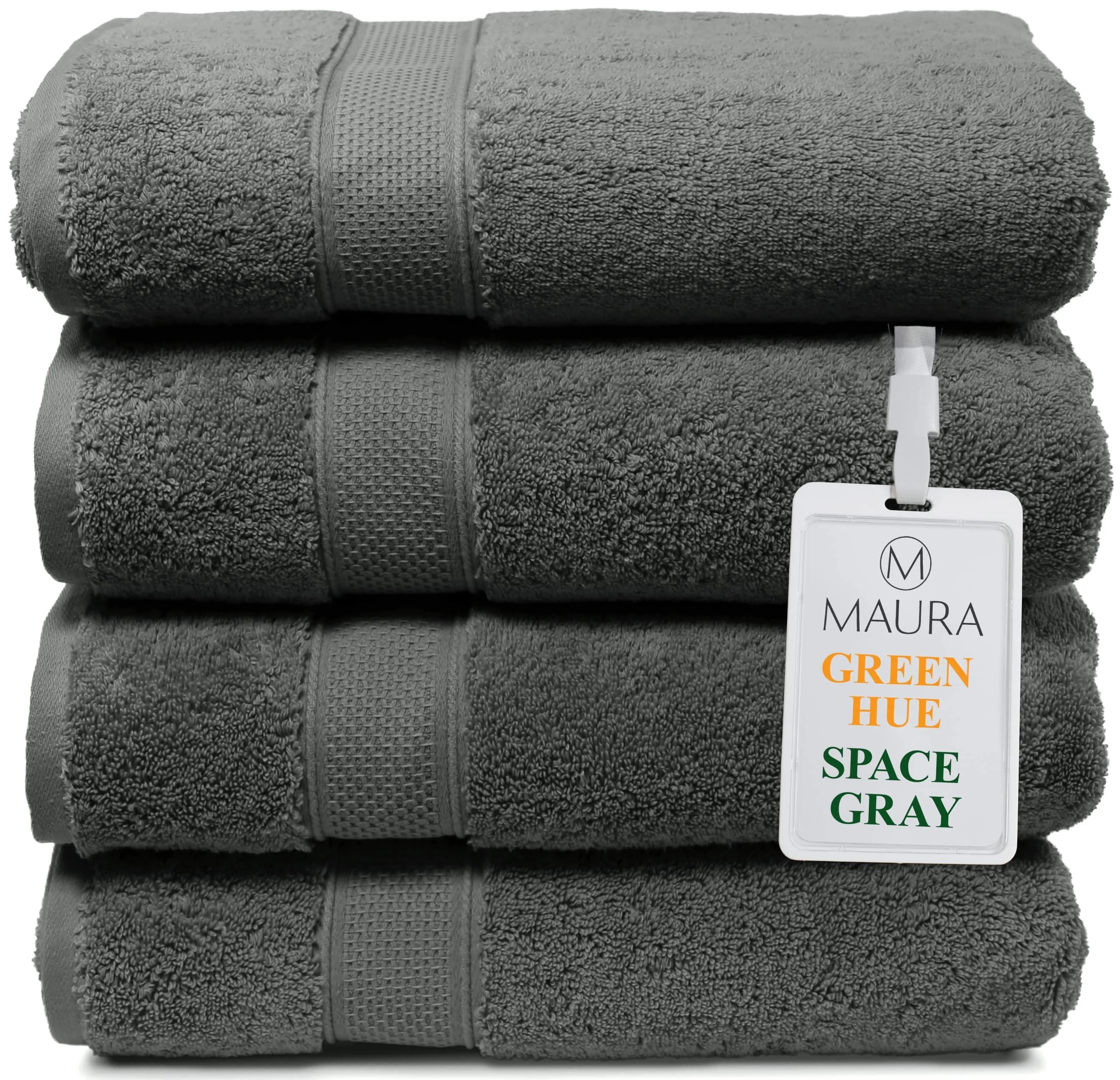 Luxurious Extra Large Turkish Bath Towel Sets 4pc - Ultra Soft, Thick, Plush & Highly Absorbent Premium Hotel & Spa Quality Oversized Cotton Towels for Adults - Enhance Your Bathroom - Space Gray Bath Towel (4-Pack) Space Gray