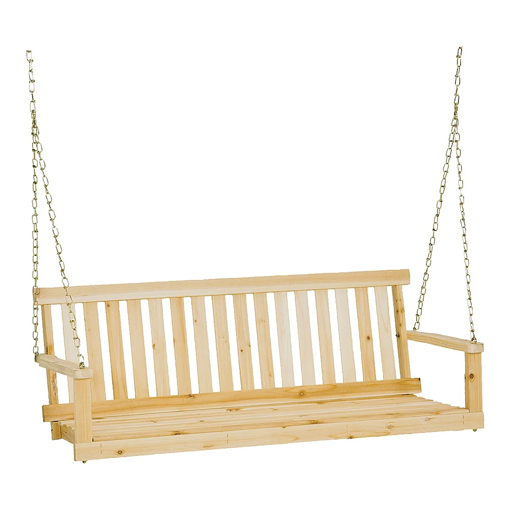 H-24 Porch Swing Seat, 48-3/4 in OAW, 17-3/4 in OAD, 21-1/2 in OAH, Fir Wood Frame