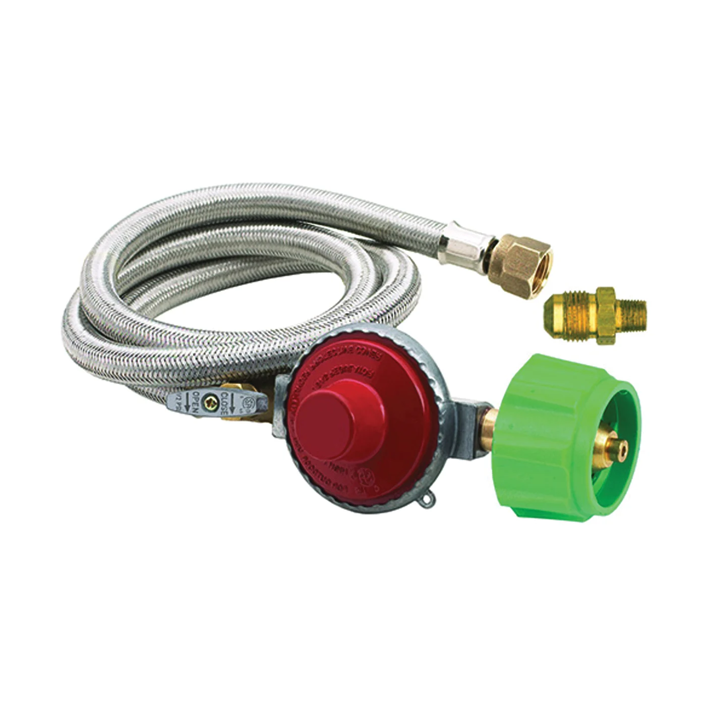 M5HPR-1 Hose and Regulator, 3/8 in Connection, 48 in L Hose, Stainless Steel