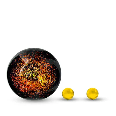 Slurper Marble with Two Terp Pearls: Gold Stardust Dichro - VapeBrat