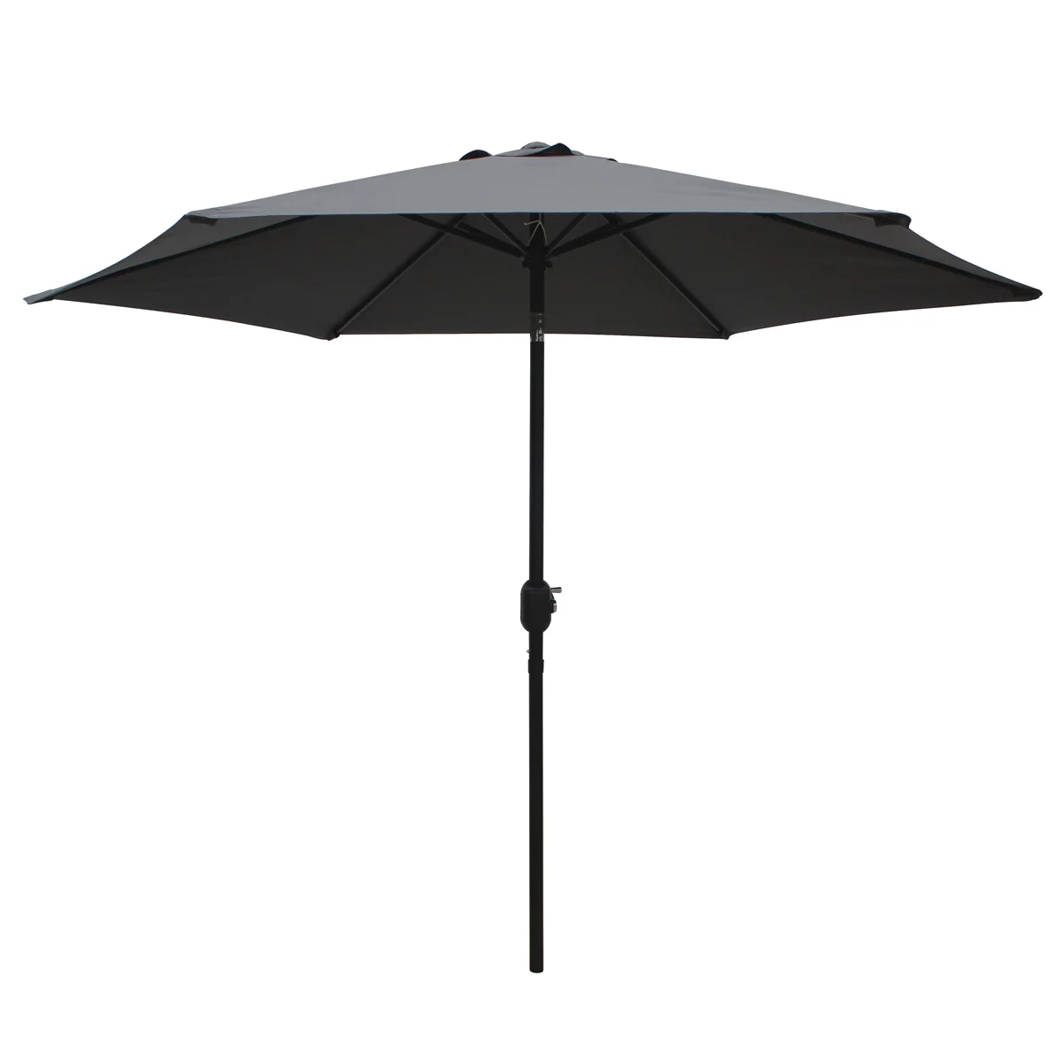 59655 Tilt/Crank Market Umbrella, 94.4 in H, 106.3 in W Canopy, 106.3 in L Canopy, Hexagonal Canopy, Gray Fabric - Seasonal Trends