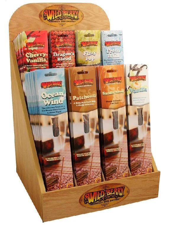 Wild Berry Pre-Packaged Incense Sticks Starter Kit | 8 Scents | 96ct Display
