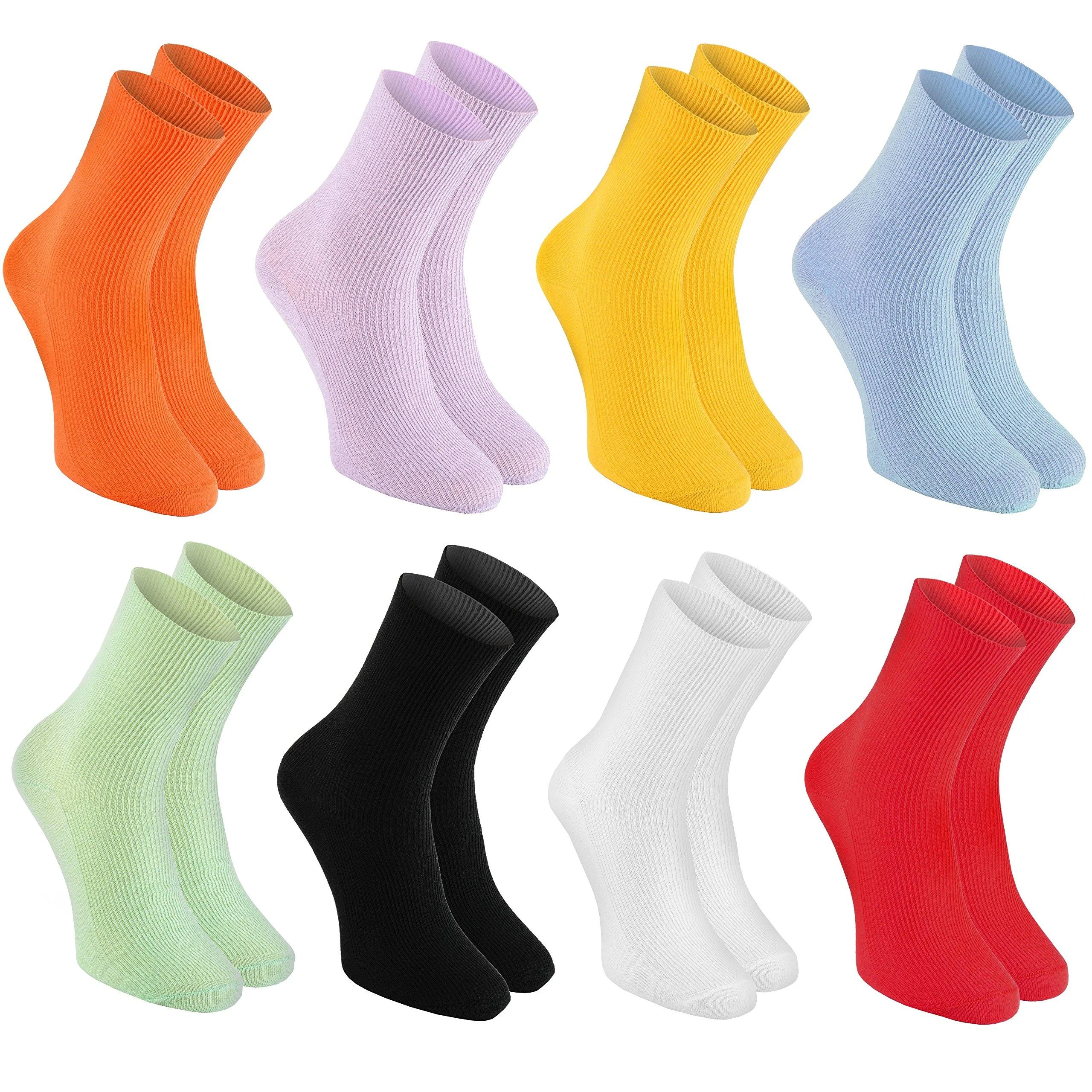 8 pairs of DIABETIC Elastic Cotton Socks for SWOLLEN FEET for Mens & Womens 8-9.5 8xmulticoloured