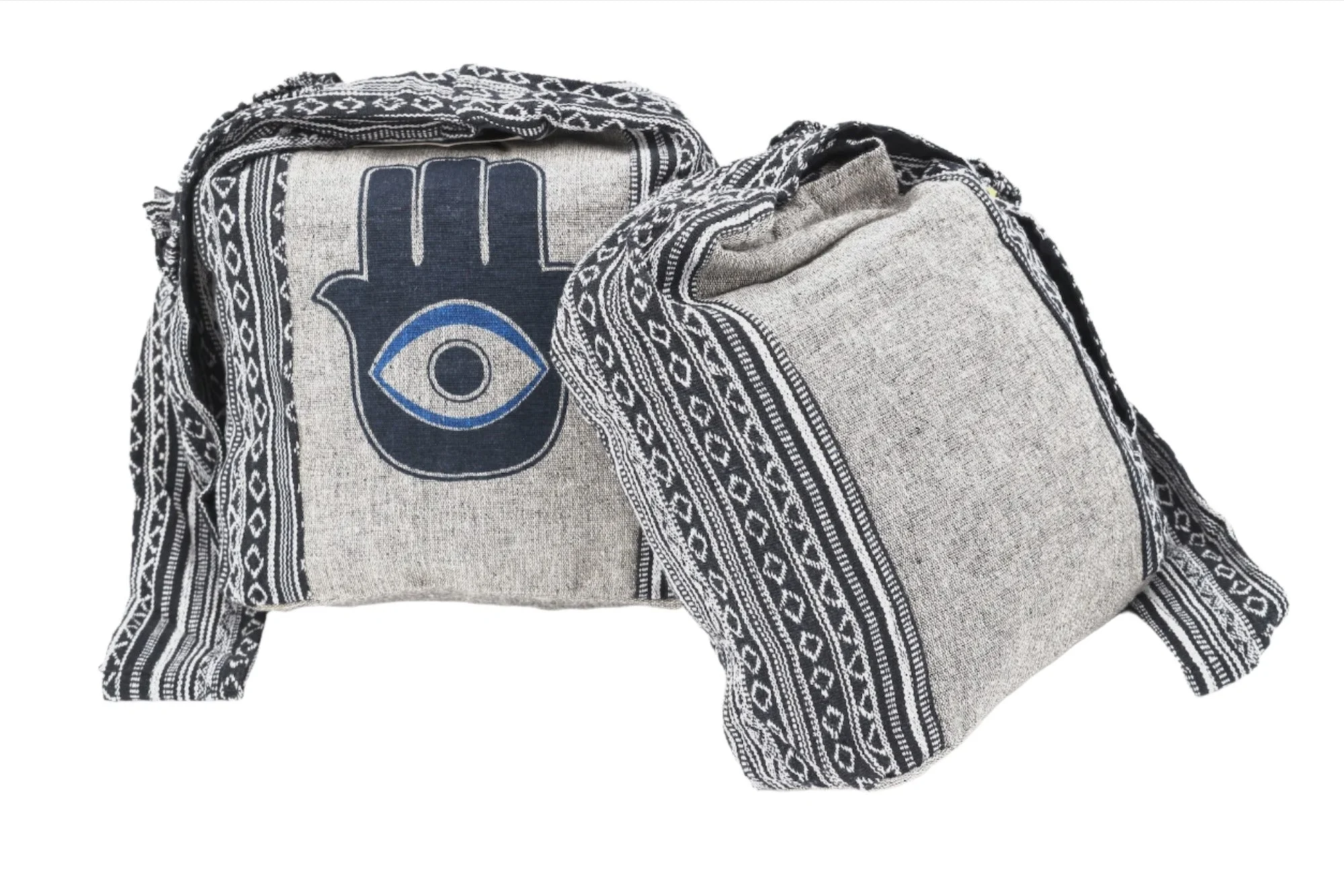 Cotton Hamsa Print Crossbody Bag - HIMALAYA HANDMADE LLC
