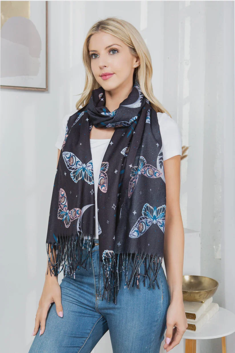 Cosmic Moth Scarf (Black) - LA Soul