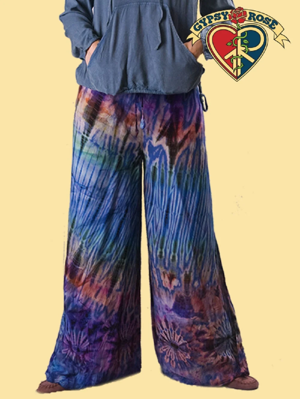 Midnight Hour Tie Dye Flare Leg Pants - Gypsy Rose
