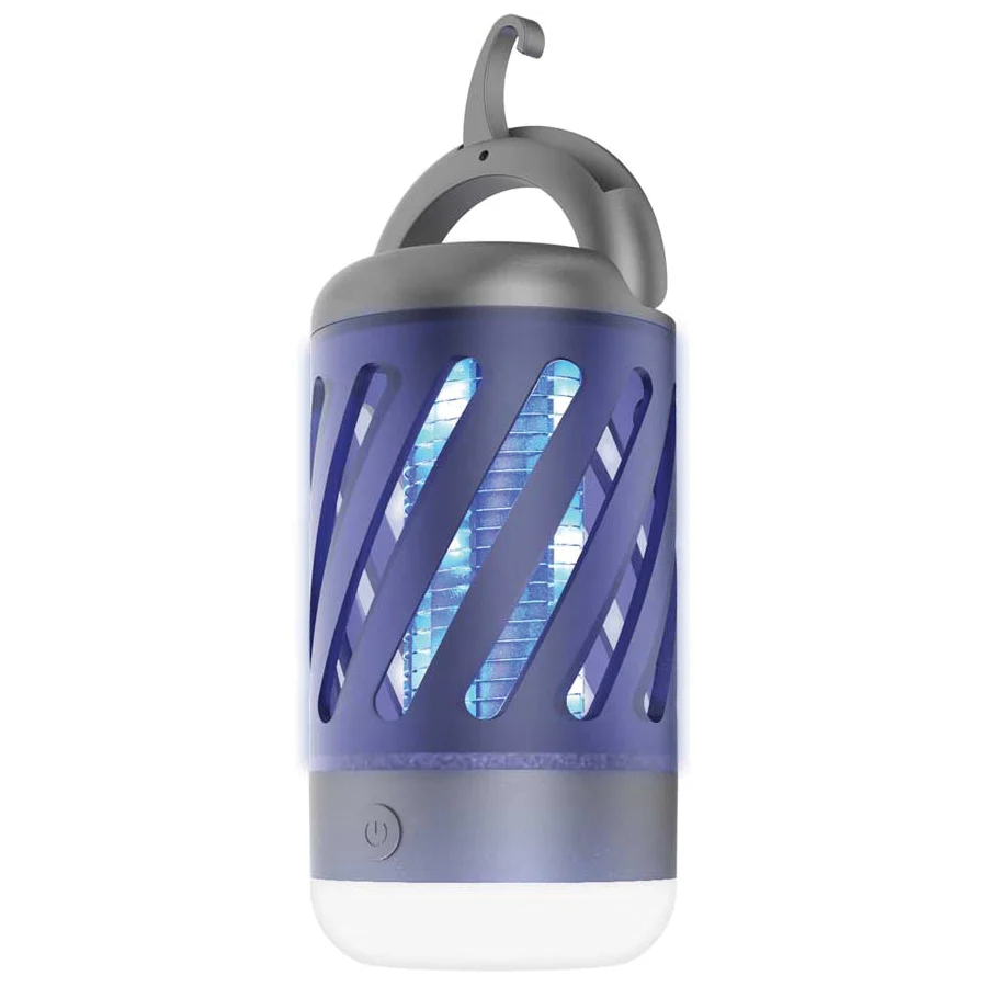 NEB-ZAP-0001 Rechargeable Personal Bug Zapper with Lantern, Indoor/Outdoor, 3.7 V, Gray