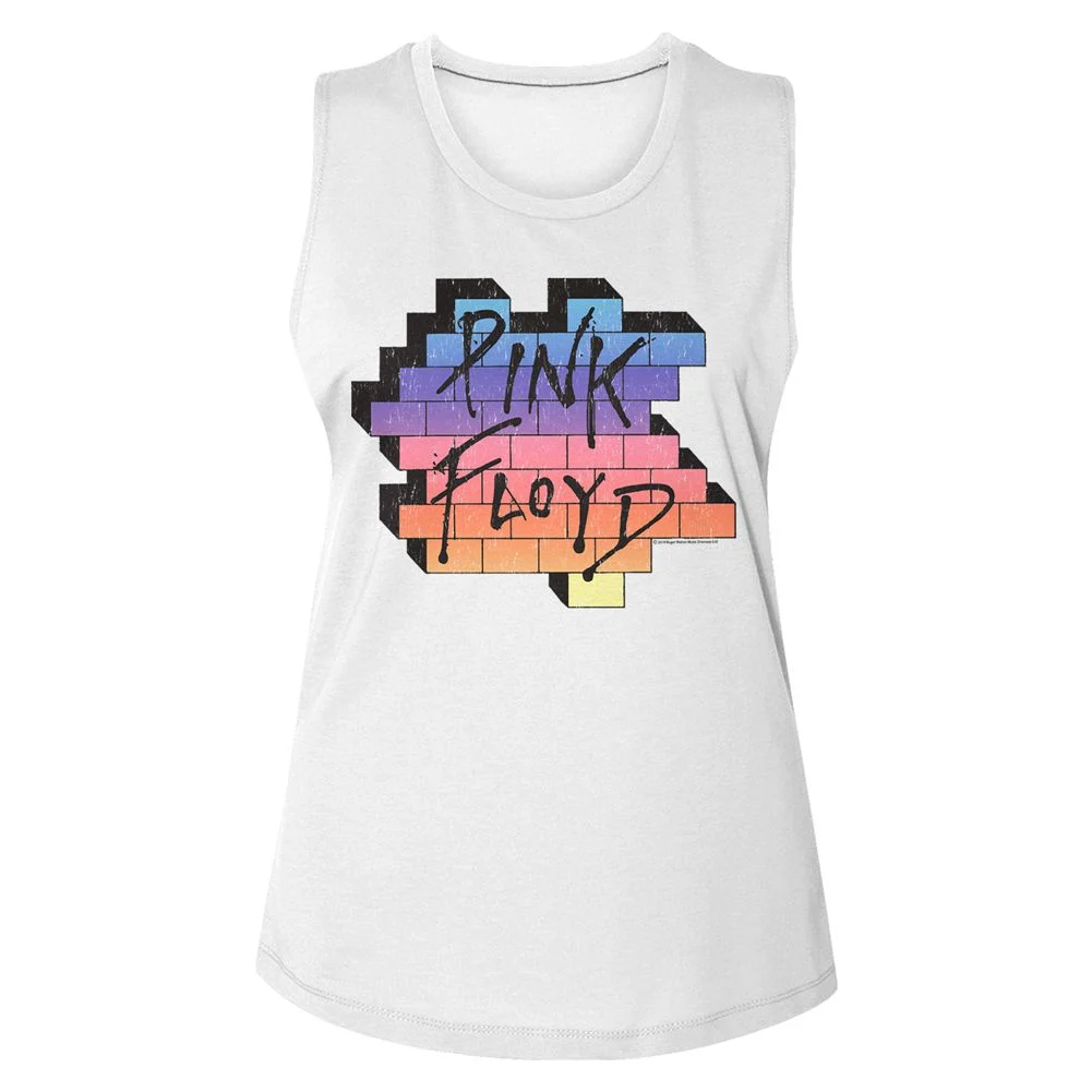 Pink Floyd Rainbow The Wall Ladies Muscle Tank - American Classics
