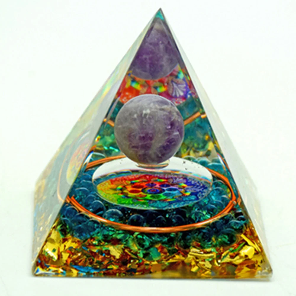 Purple Globe Orgonite Pyramids - Fantasy Gifts