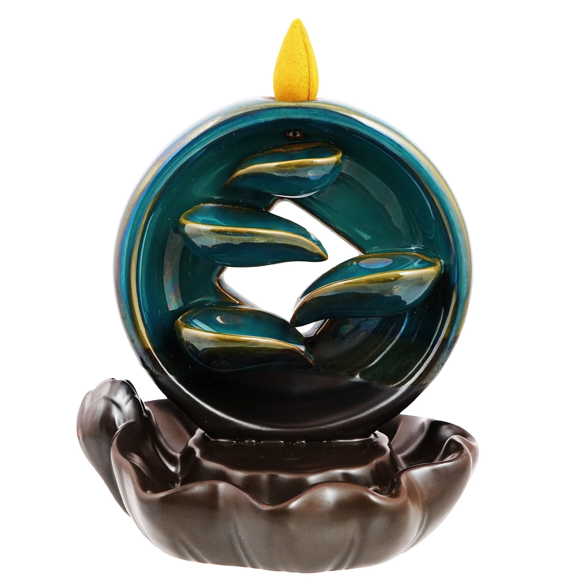 Round Ceramic Waterfall Backflow Incense Burner - Fantasy Gifts