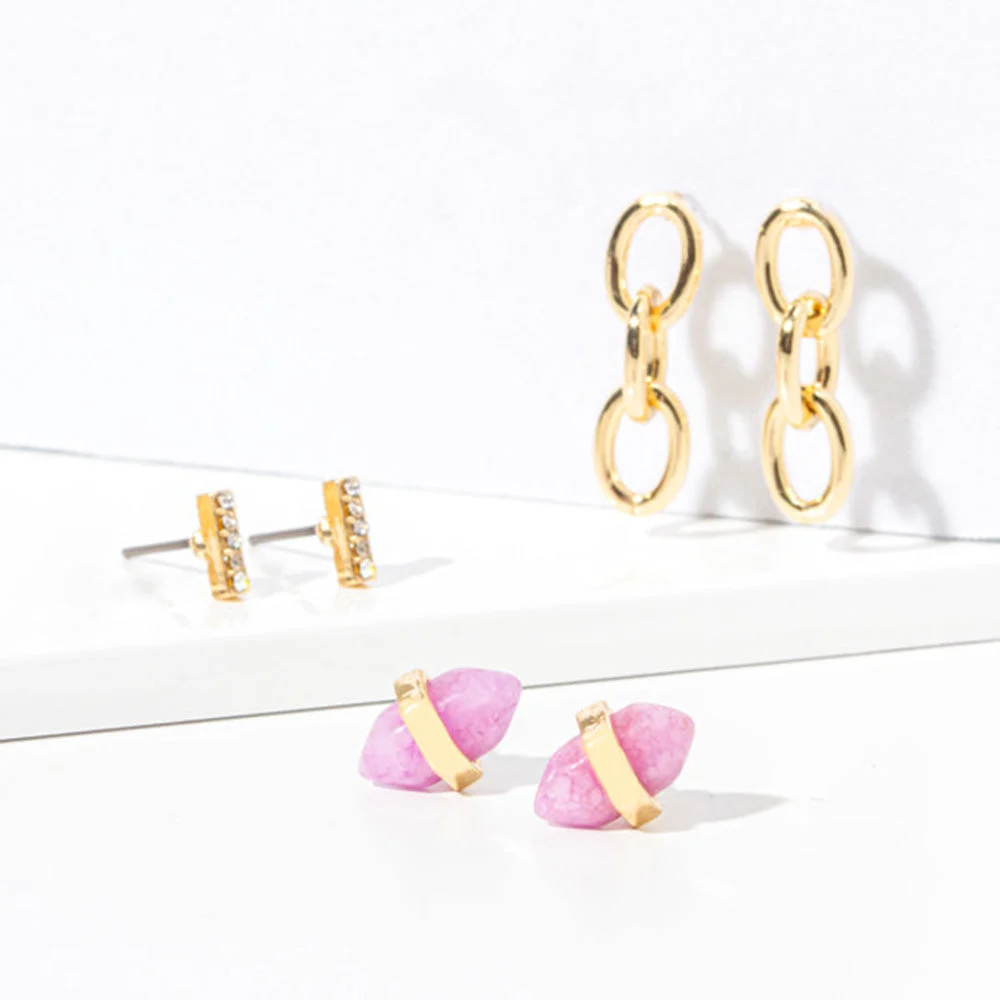 Soul Stacks Pink Tourmaline Terra Stone Mix & Match Earring Stack SALE - DM Merchandising