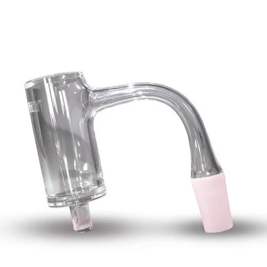 25mm Deep Dish Enail Quartz Bucket Banger: 14mm Male 90 Degree Full Weld - VapeBrat