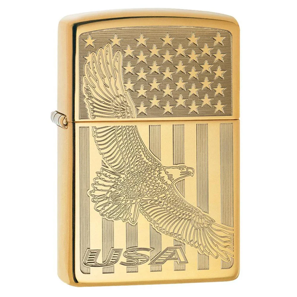 Zippo Lighter Flying Eagle and Flag - Lucas Lighters, LLC