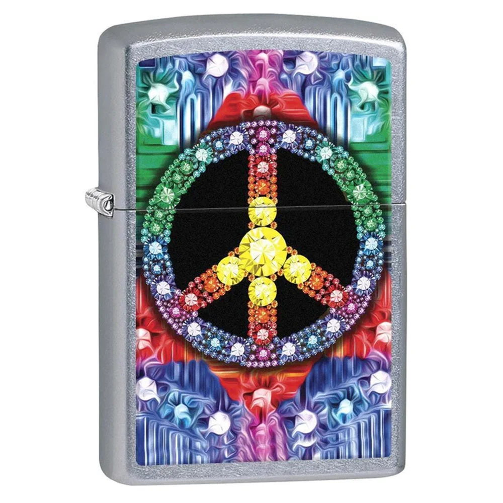 Zippo Lighter Jeweled Peace Sign SALE - Lucas Lighters, LLC