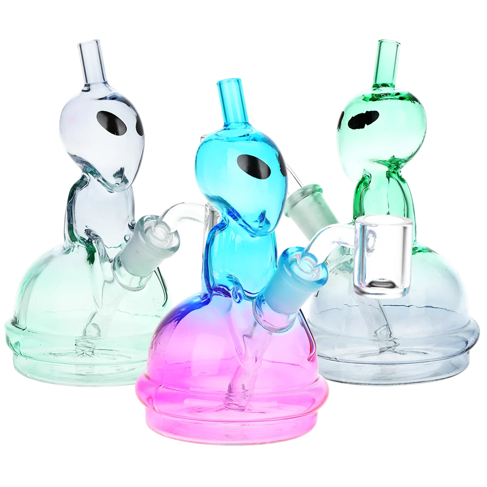 Alien UFO Ombre Mini Glass Dab Rig | 5" | 14mm F | Colors Vary - New