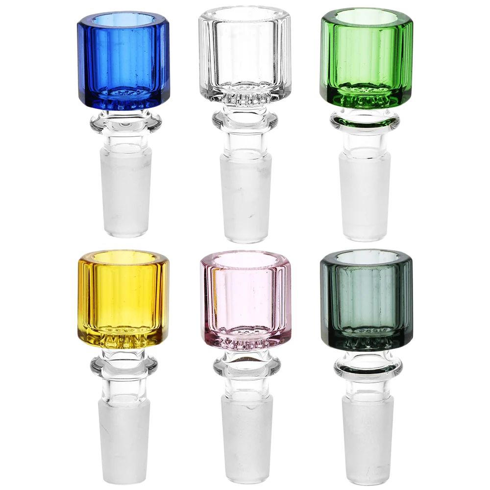Art Deco Faceted Herb Slide | 14mm M | Assorted Colors | 6ct Bundle - New