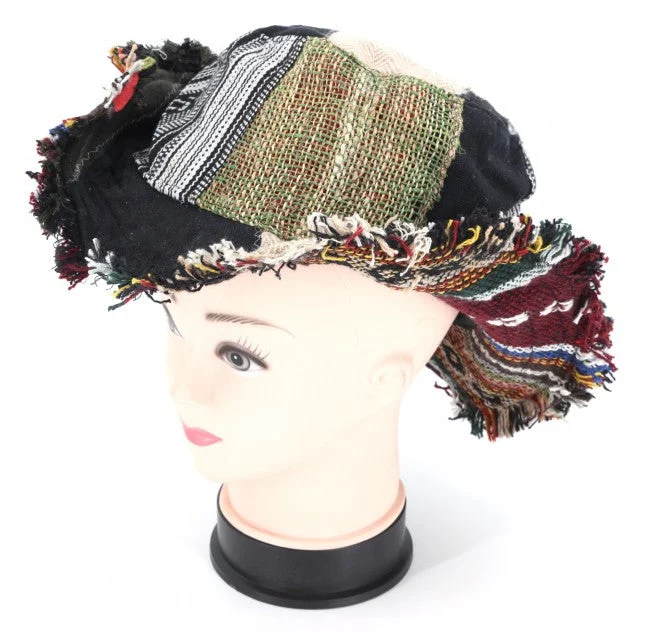 Patchwork Floppy Fringe Hat - HIMALAYA HANDMADE LLC