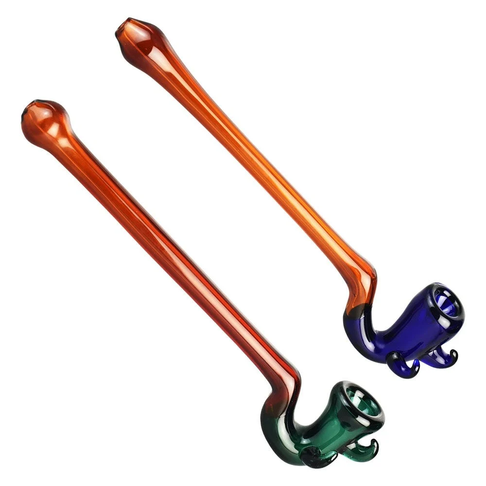 Barbed Briar Glass Sherlock Pipe | 10" | Colors Vary - New