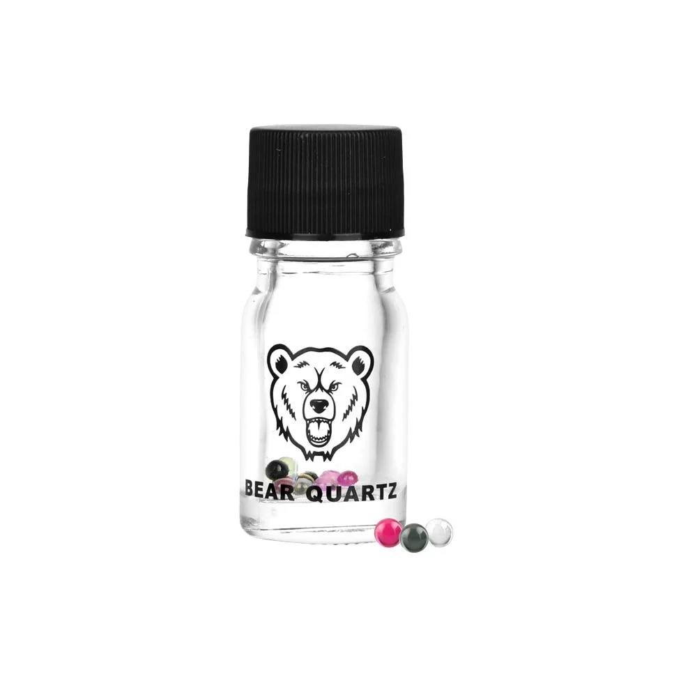Bear Quartz Terp Pearls in Iso Jar | 12pc Set | 3mm | Assorted Colors - New