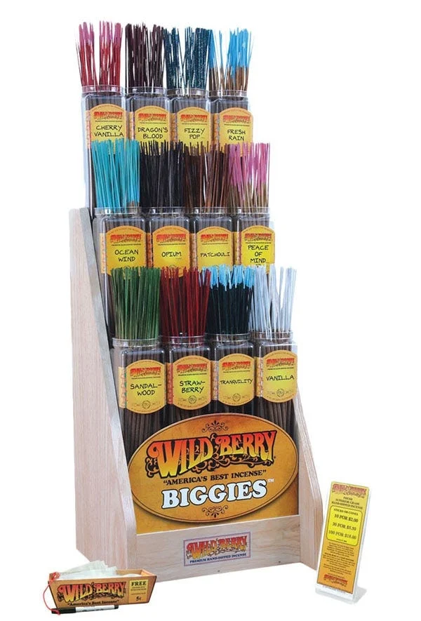 Wild Berry Biggies Incense Sticks Second Kit | More Best Sellers | 12 Scents | 600ct Display - New