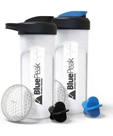 BluePeak Protein Shaker Bottle 2-Pack 28-Ounce