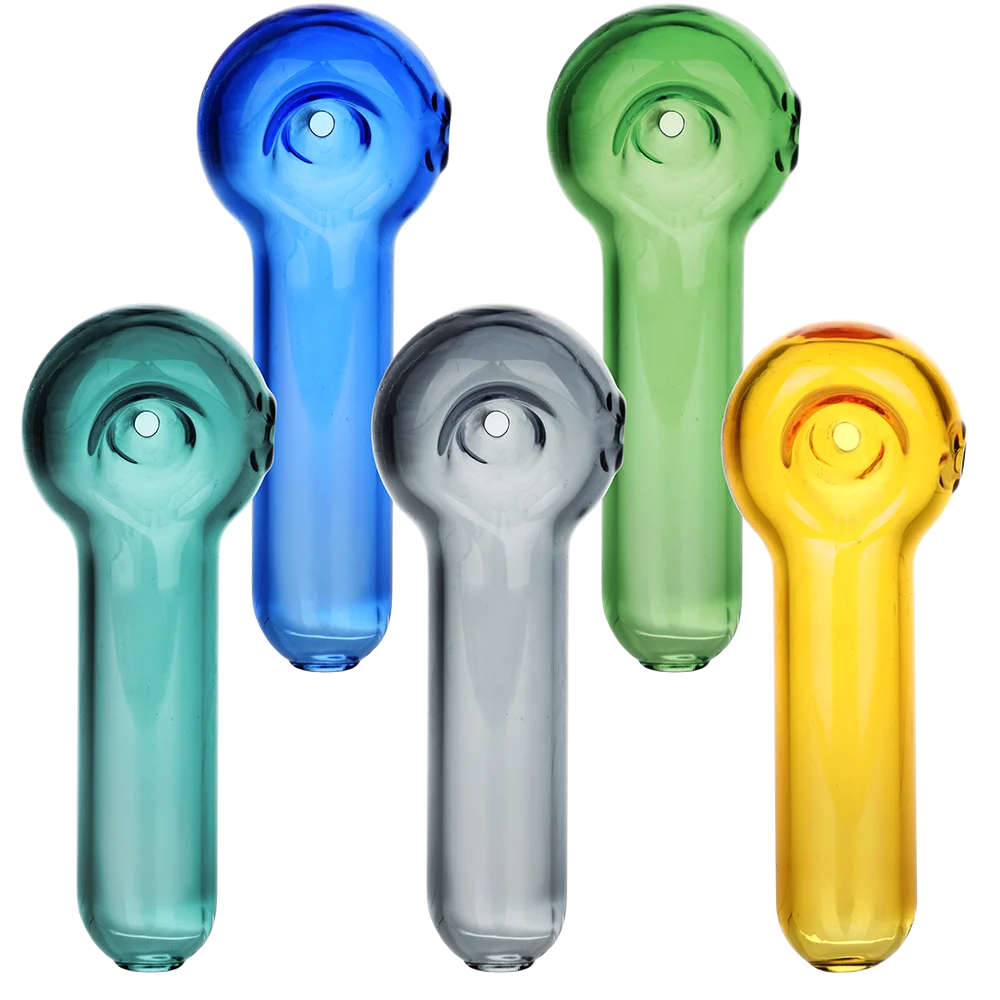 Bright Bubble Glass Spoon Pipe | 3.25" | Assorted Colors | 5ct Bundle - New