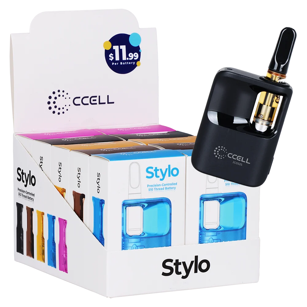 CCELL Stylo 510 Cartridge Vape Battery | 500mAh | Assorted Colors | 10ct Display - New