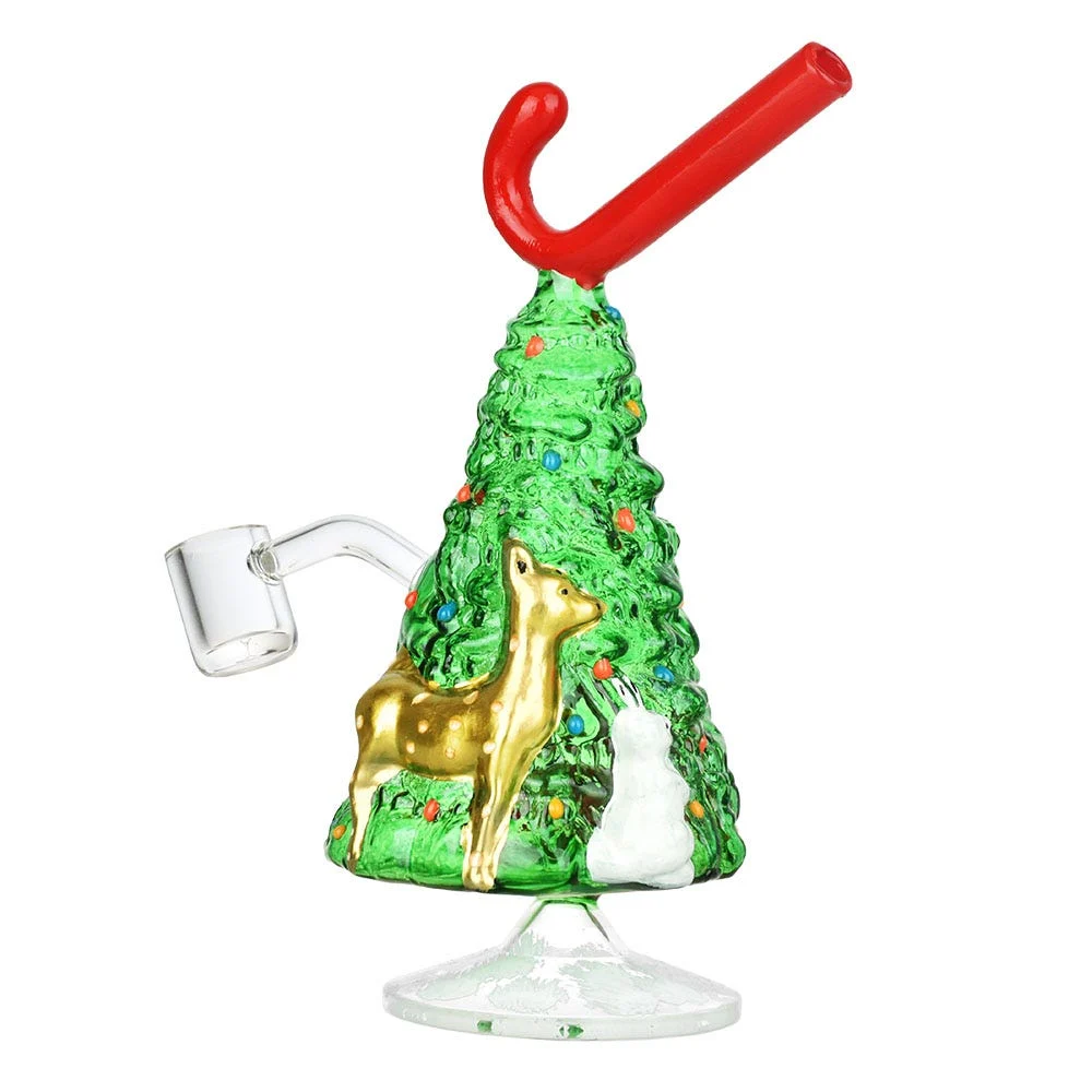 Christmas Tree with Candy Cane Glass Rig | 7.25" | 14mm F - New