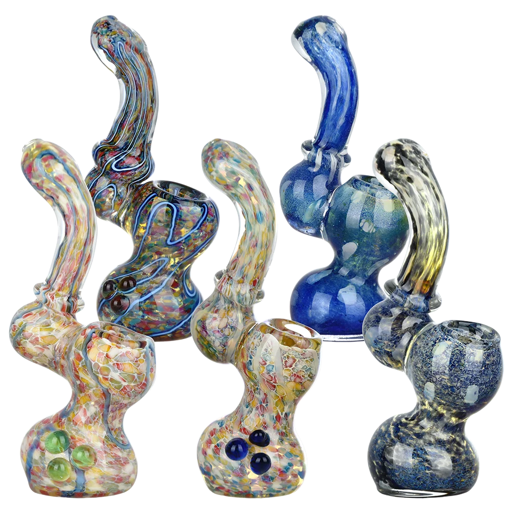 Classic Fritted Glass Sherlock Bubbler Assortment | 4.5" to 5.25" | 10ct Bundle - New