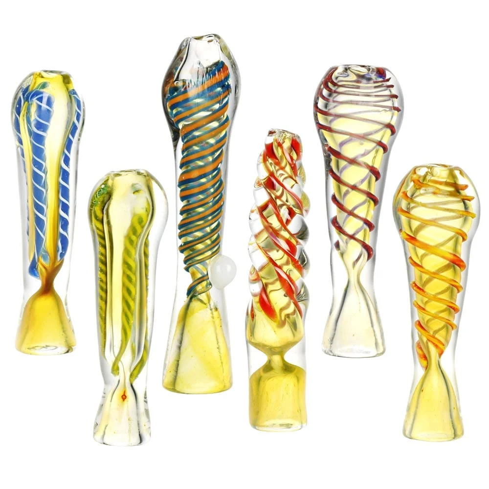 Classic Fumed Glass Chillum | 3" to 4" | Assorted Styles | 50ct Bundle - New