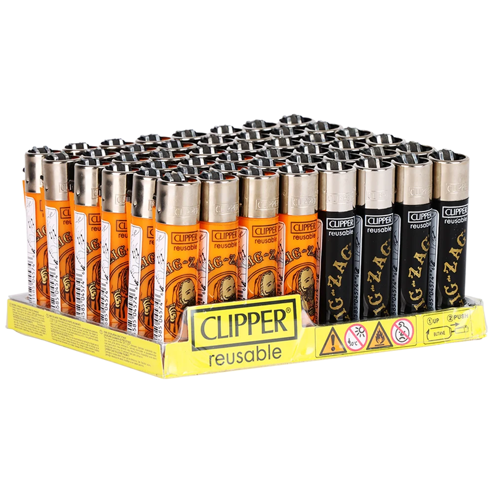 Clipper Lighter | Classic Zig Zag | Assorted Designs | 48ct Display - New