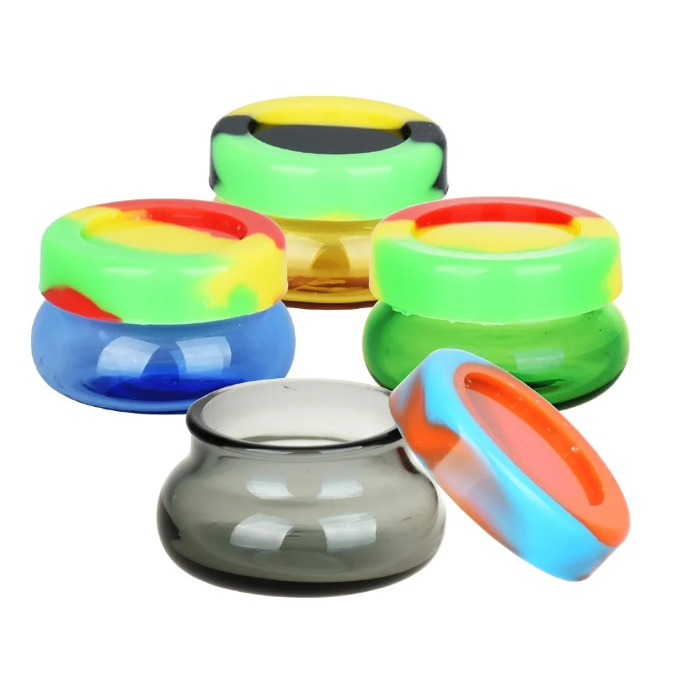 I'm Trying To Concentrate Glass & Silicone Dab Storage Jar | 7mL | Assorted Colors | 10ct Bundle - New