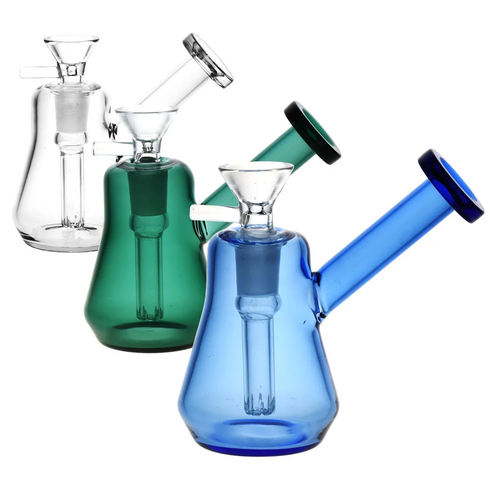 Compact Travel Glass Bubbler | 4" | 14mm F | Colors Vary - New