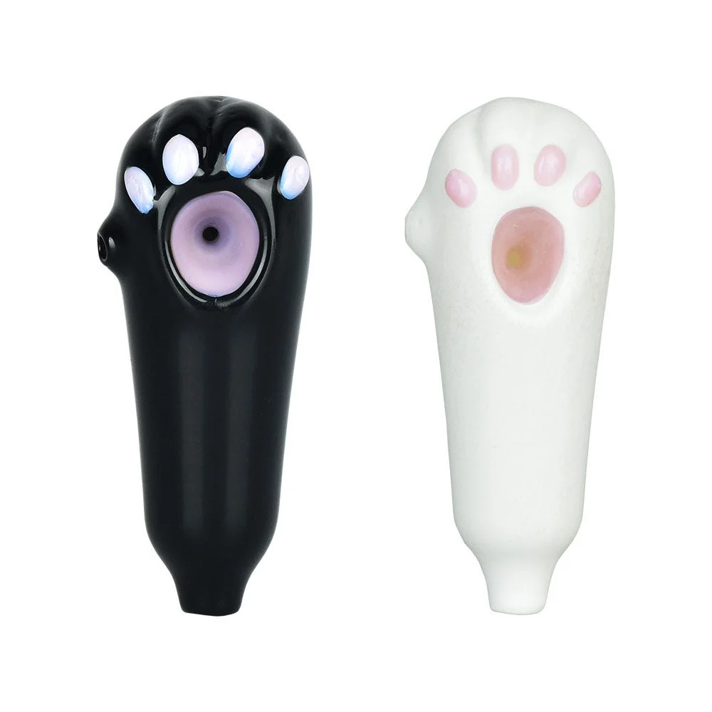 Cute Cat Paw Glass Hand Pipe | 4" | Colors Vary - New
