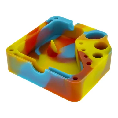 Silicone Banger Dab Tray w/ De-Bowler Dab Tool & Banger Slots