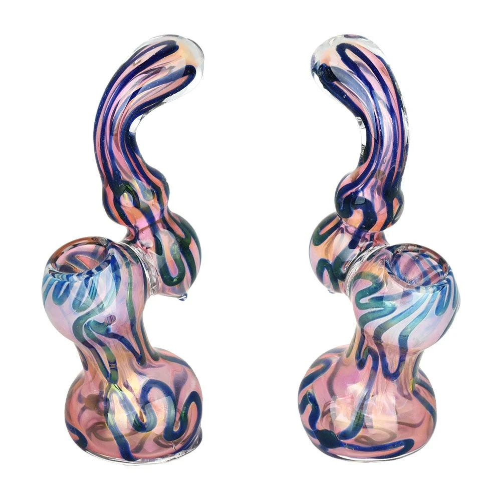 DNA Twist Gold Fumed Glass Sherlock Bubbler | 5.5" - New