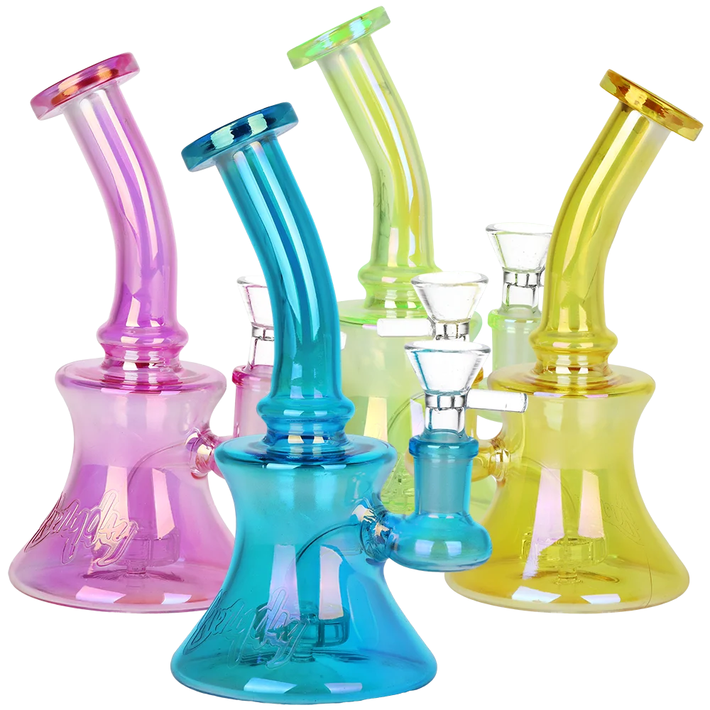 Dogg Lbs Everyday Electroplated Glass Water Pipe | 6.75" | 14mm F | Colors Vary - New
