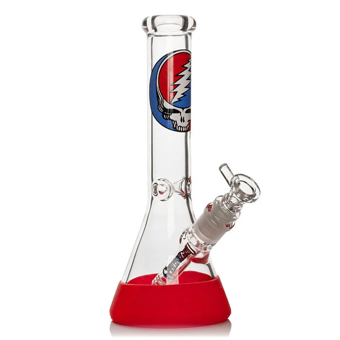 Grateful Dead x Gear Premium 10" Steal Your Face Beaker Water Pipe with Silicone Base - West Coast Gifts USA, Inc