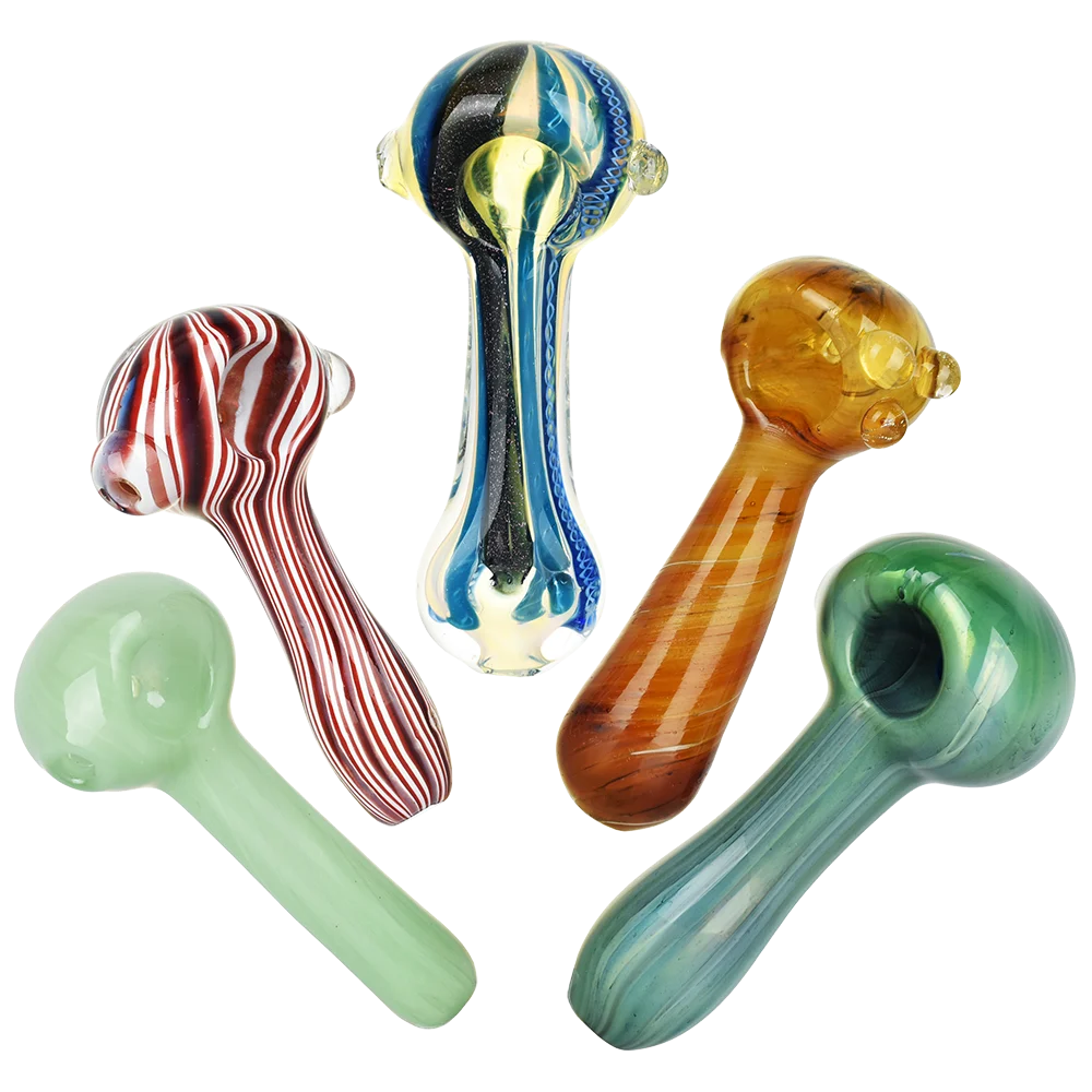 Earth Movement Glass Spoon Pipe Assortment | 3.75" to 4.5" | 20ct Bundle - New