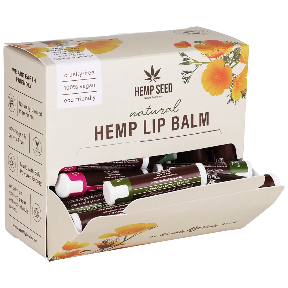 Earthly Body Hemp Lip Balm | 1oz | Assorted Scents | 48ct Display - New