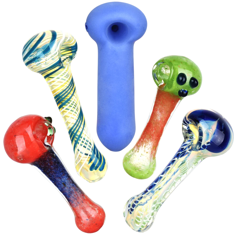 Eccentric Glass Spoon Pipe Assortment | 4.75" to 5.25" | 20ct Bundle - New