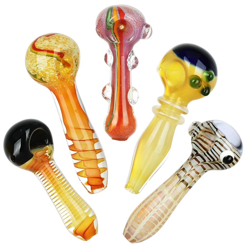 Elemental Glass Spoon Pipe Assortment | 4" to 5.25" | 20ct Bundle - New